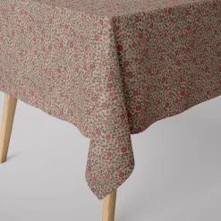 SCHÖNER LEBEN. Tischdecke Leinenlook Sweet Daisy Allover Blümchen natur rosa verschiedene Größen