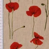 SCHÖNER LEBEN. Tischdecke Leinenlook Poppy Field Mohnblumen natur rot verschiedene Größen