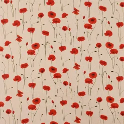 SCHÖNER LEBEN. Tischdecke Leinenlook Poppy Field Mohnblumen natur rot verschiedene Größen
