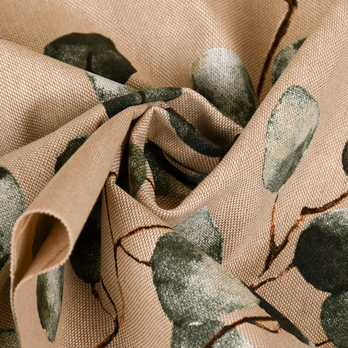 SCHÖNER LEBEN. Tischdecke Leinenlook Eukalyptus Leaves Eukalyptusblätter natur grün verschiedene Größen