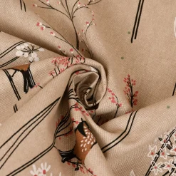 SCHÖNER LEBEN. Tischdecke Leinenlook Soft Branch Blüten Gräser Vögel natur rosa verschiedene Größen