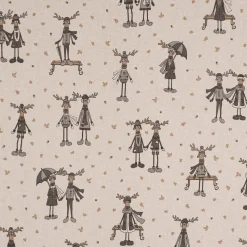 SCHÖNER LEBEN. Tischdecke Leinenlook Moose Winter Elche Love natur grau beige verschiedene Größen