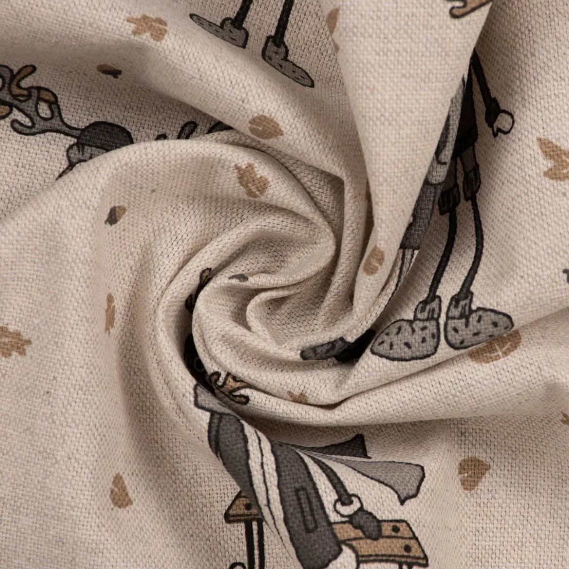 SCHÖNER LEBEN. Tischdecke Leinenlook Moose Winter Elche Love natur grau beige verschiedene Größen