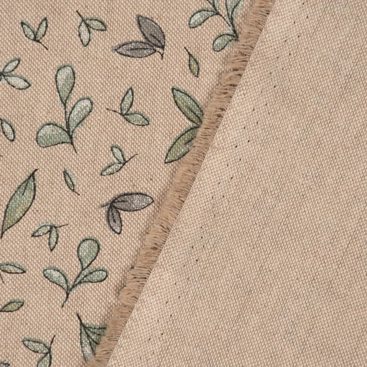 SCHÖNER LEBEN. Tischdecke Leinenlook Leaf Soft Watercolor Allover Blätter natur grün verschiedene Größen