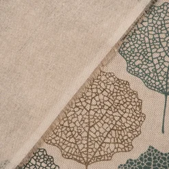 SCHÖNER LEBEN. Tischdecke Leinenlook Blätter Blattskelett natur grün goldmetallic verschiedene Größen