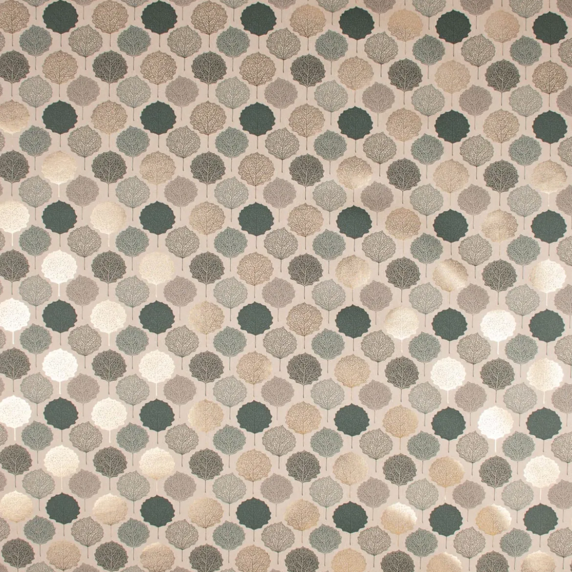 SCHÖNER LEBEN. Tischdecke Leinenlook Blätter Blattskelett natur grün goldmetallic verschiedene Größen