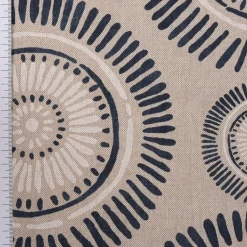 SCHÖNER LEBEN. Tischdecke Mandala Kreise Punkte Striche natur nachtblau cremeweiß verschiedene Größen