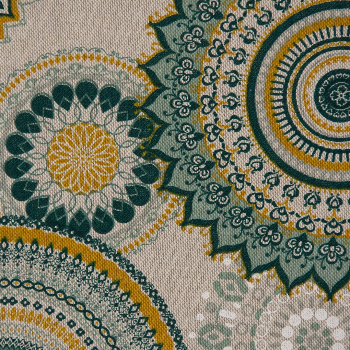 SCHÖNER LEBEN. Tischdecke Mandalas natur grün verschiedene Größen