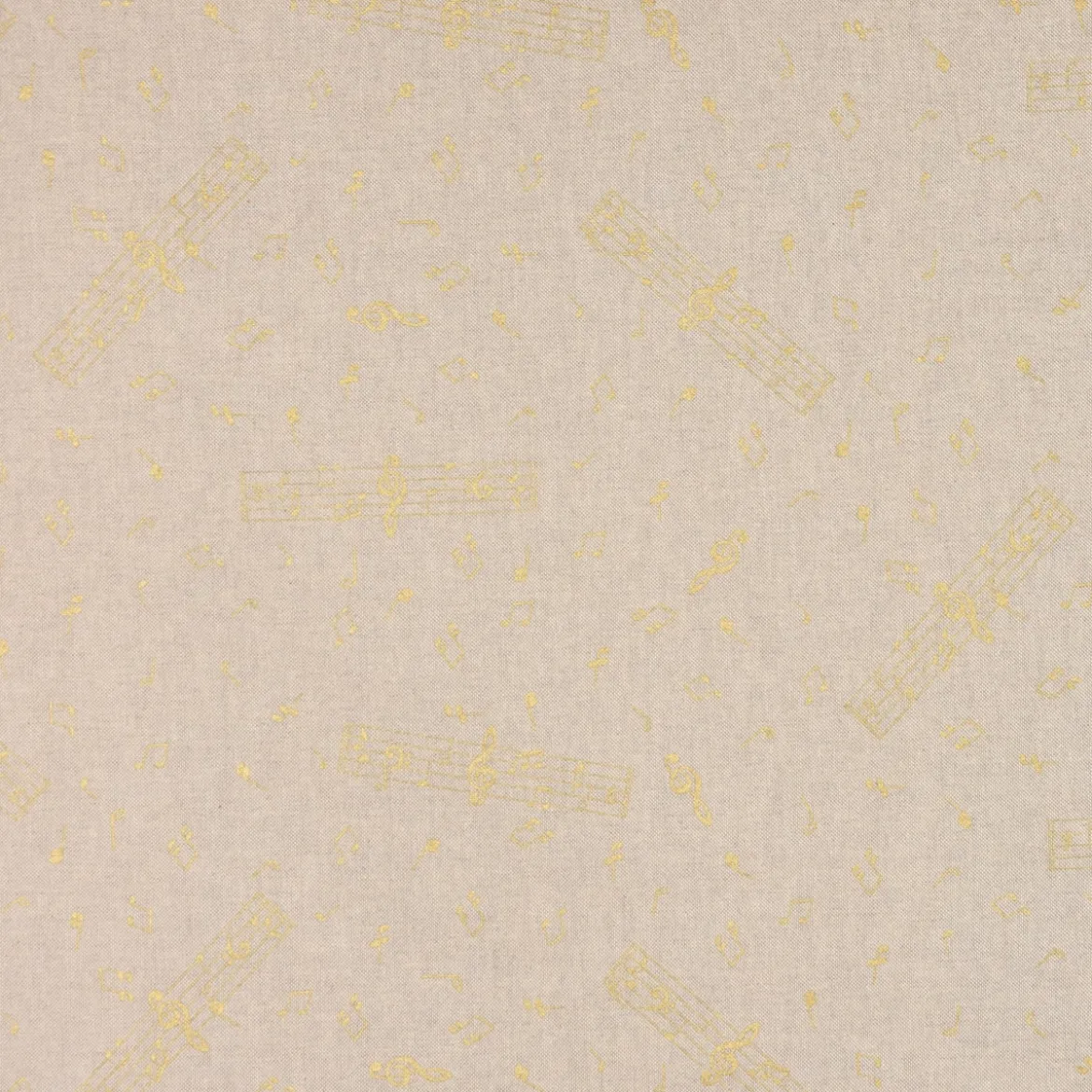 SCHÖNER LEBEN. Tischdecke Noten natur gold verschiedene Größen