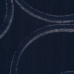 SCHÖNER LEBEN. Tischdecke Ornamente Schnörkel Lurex dunkelblau silberfarbig verschiedene Größen