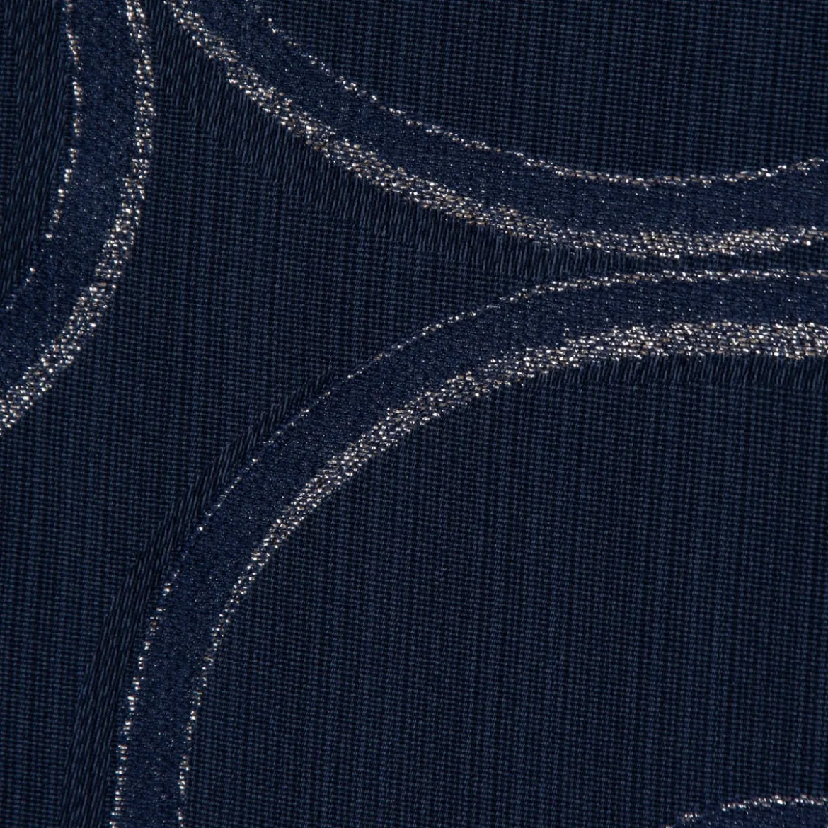 SCHÖNER LEBEN. Tischdecke Ornamente Schnörkel Lurex dunkelblau silberfarbig verschiedene Größen