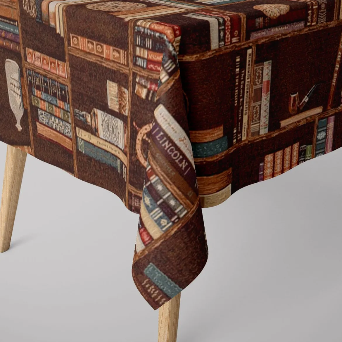 SCHÖNER LEBEN. Tischdecke Premium Bookshelve Marine Bücherregal Nautik verschiedene Größen