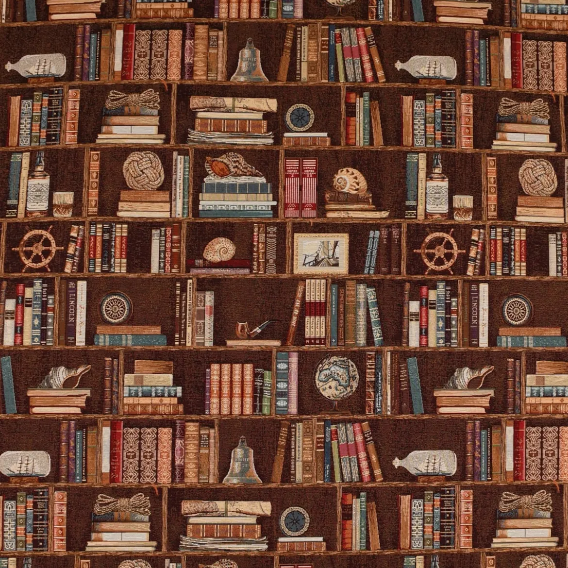 SCHÖNER LEBEN. Tischdecke Premium Bookshelve Marine Bücherregal Nautik verschiedene Größen