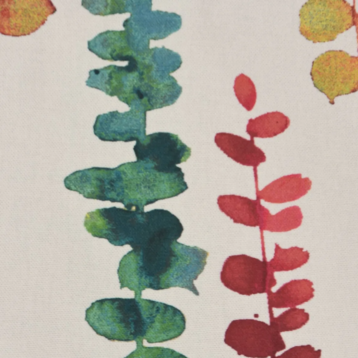 SCHÖNER LEBEN. Tischdecke Ranken Blätter Aquarell beige terrakotta grün rot verschiedene Größen