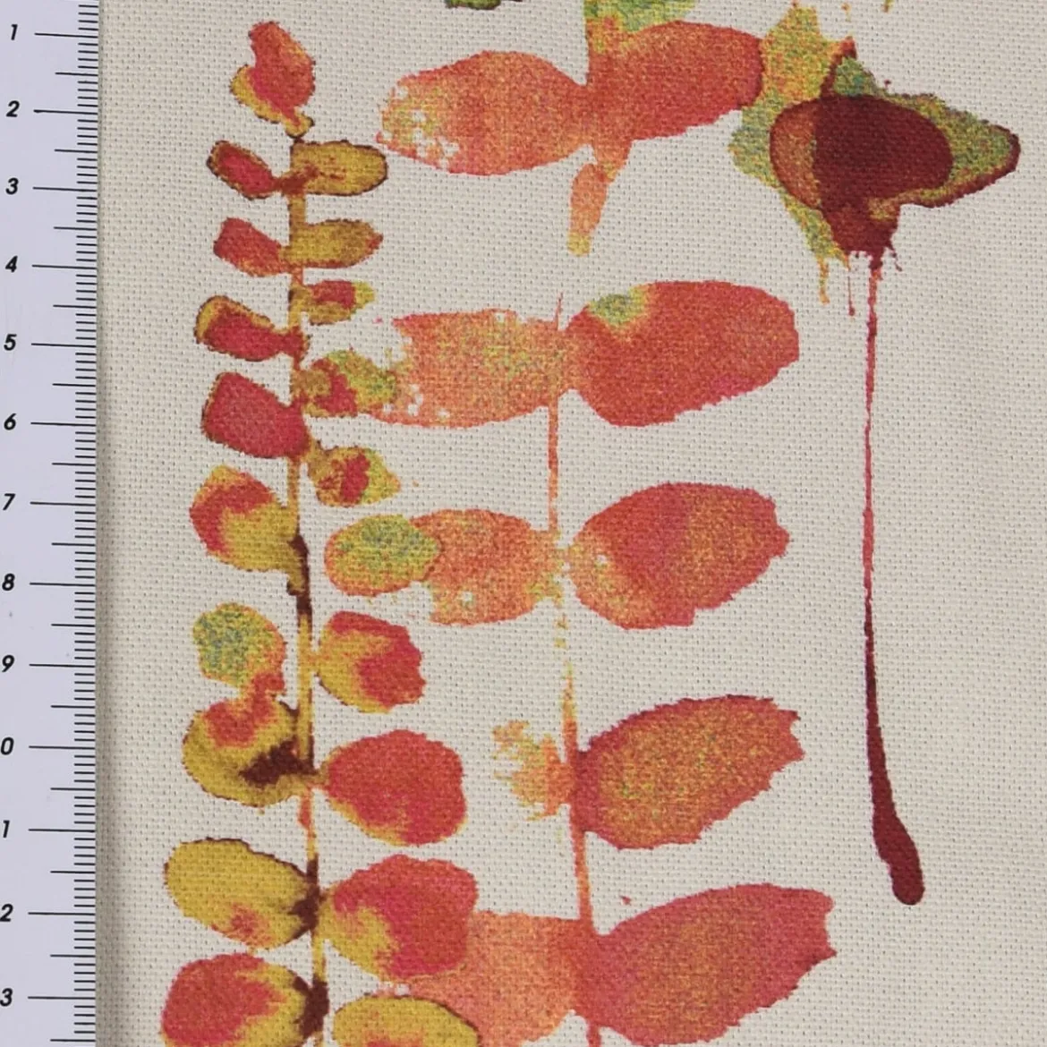 SCHÖNER LEBEN. Tischdecke Ranken Blätter Aquarell beige terrakotta grün rot verschiedene Größen