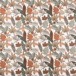 SCHÖNER LEBEN. Tischdecke Retro Blätter Blumen wollweiß orange braun verschiedene Größen