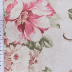 SCHÖNER LEBEN. Tischdecke Rosen Pfingstrosen Blüten Ornamente creme rosa pink grün verschiedene Größen