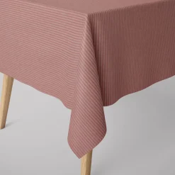 SCHÖNER LEBEN. Tischdecke Streifen 3mm creme rosa verschiedene Größen