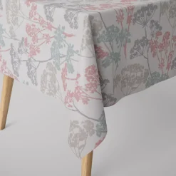 SCHÖNER LEBEN. Tischdecke STUDIO G Blumen Gräser pastell mint rosa grau verschiedene Größen