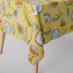 SCHÖNER LEBEN. Tischdecke Sundance Blumen hellgrün braun orange aqua verschiedene Größen
