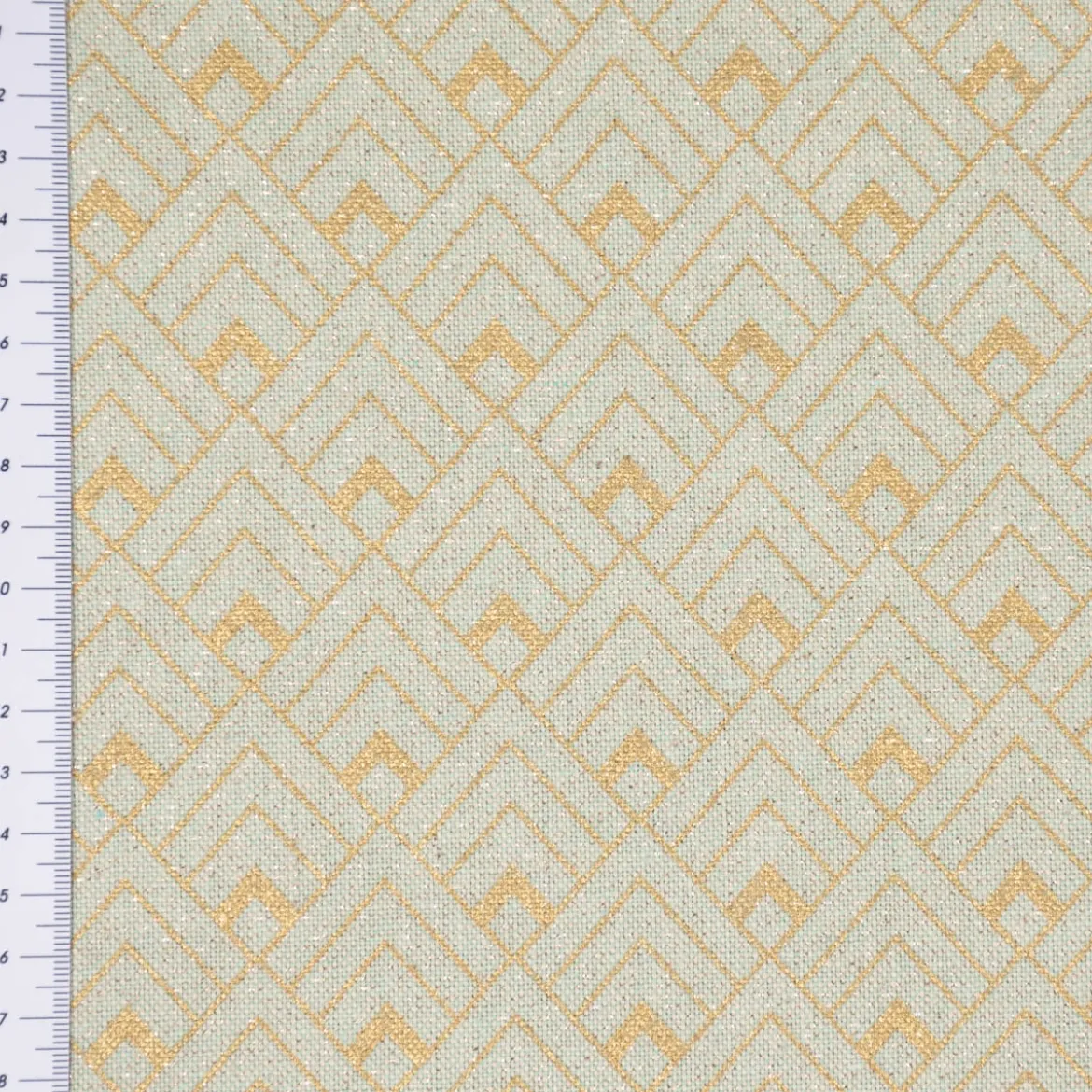 SCHÖNER LEBEN. Tischläufer Art Deco Metallic Rauten mint goldfarbig 40x160cm