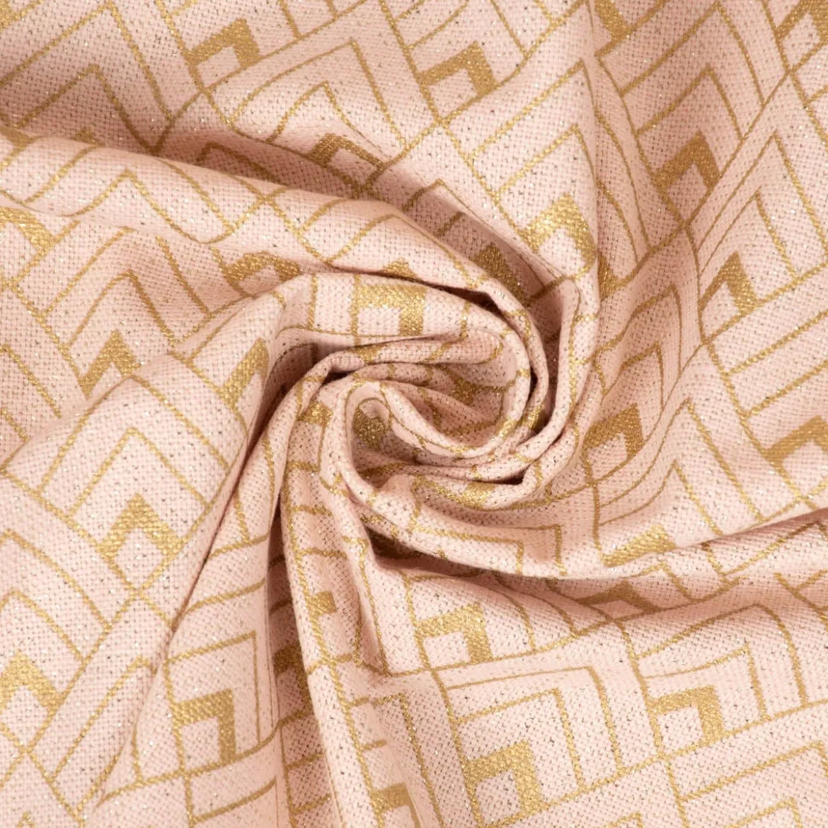 SCHÖNER LEBEN. Tischläufer Art Deco Metallic Rauten rosa goldfarbig 40x160cm