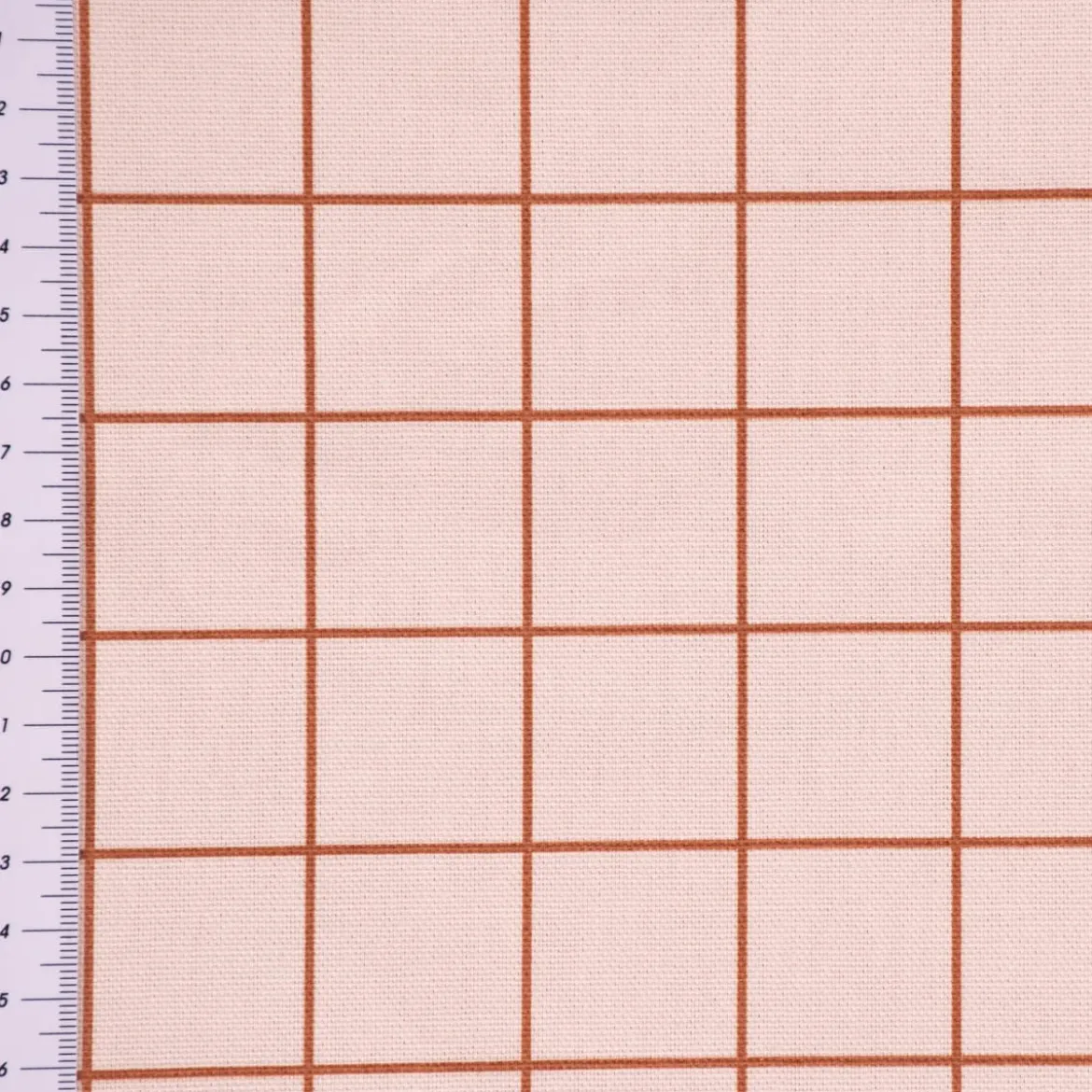SCHÖNER LEBEN. Tischläufer aus Baumwollcanvas Jacques Gitterkaro rosa braun 40x160cm