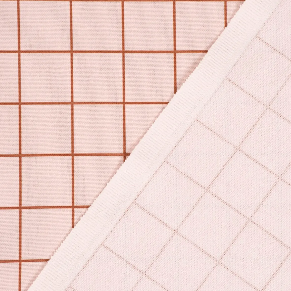 SCHÖNER LEBEN. Tischläufer aus Baumwollcanvas Jacques Gitterkaro rosa braun 40x160cm