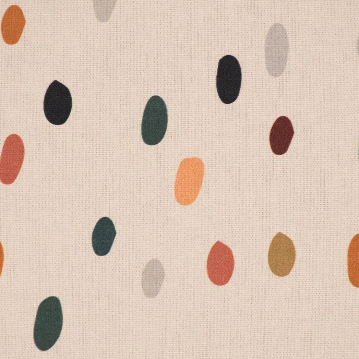 SCHÖNER LEBEN. Tischläufer aus Baumwolle Punkte Tupfen ecru grün orange 40x160cm