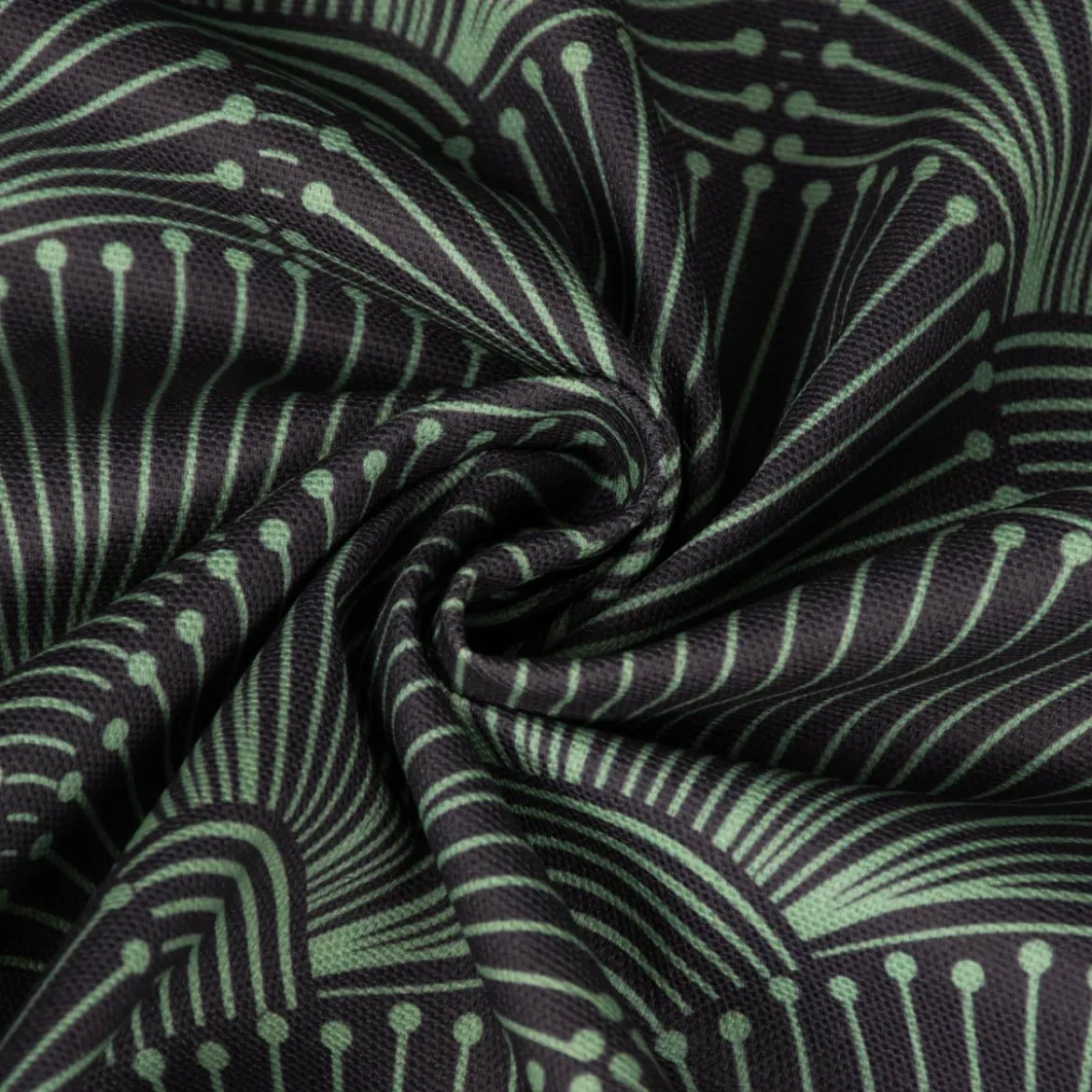 SCHÖNER LEBEN. Tischläufer aus Baumwolle Fächer Bogen dunkelblau mintgrün 40x160cm