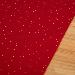 SCHÖNER LEBEN. Tischläufer aus Baumwoll-Canvas in Rot mit Goldpunkten 40x160cm