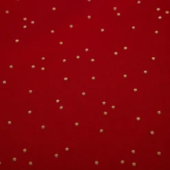 SCHÖNER LEBEN. Tischläufer aus Baumwoll-Canvas in Rot mit Goldpunkten 40x160cm