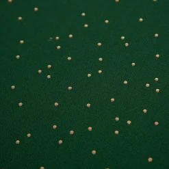 SCHÖNER LEBEN. Tischläufer aus Baumwoll-Canvas in Grün mit Goldpunkten 40x160cm