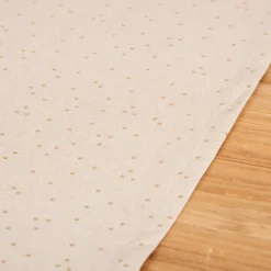 SCHÖNER LEBEN. Tischläufer aus Baumwoll-Canvas in Natur mit Goldpunkten 40x160cm