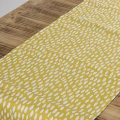 Schöner Leben Tischläufer Bayside Honeydew ocker gelb weiß 40x160cm