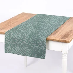 SCHÖNER LEBEN. Tischläufer Bayside Tupfen Pinselstriche mint weiß 40x160cm