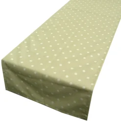 Schöner Leben Tischläufer beige weiß Punkte 40x160cm