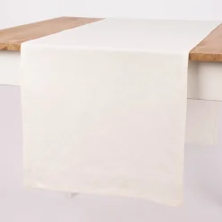 SCHÖNER LEBEN. Tischläufer Bio Ramie Leinenoptik cremeweiß 40x160cm