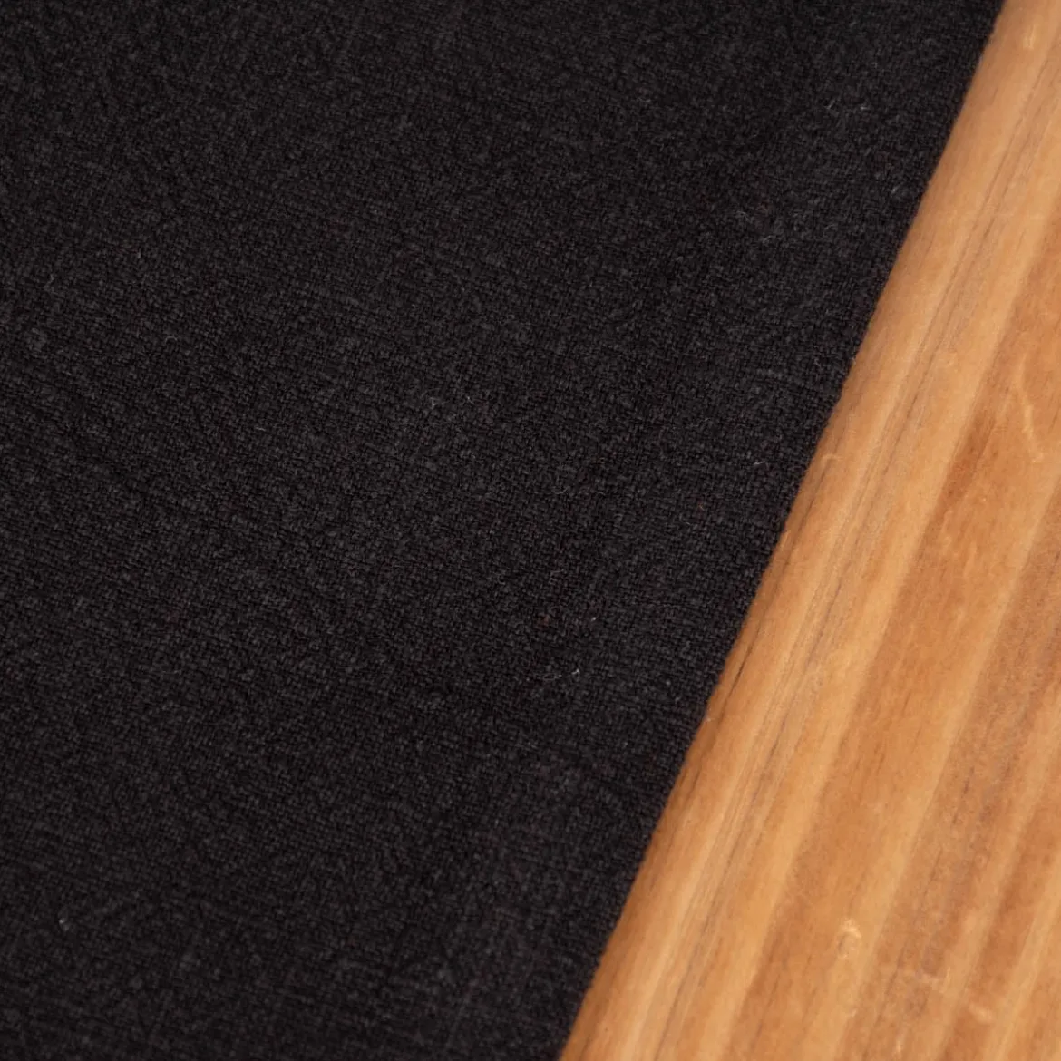 SCHÖNER LEBEN. Tischläufer Bio Ramie Leinenoptik schwarz 40x160cm