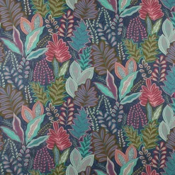SCHÖNER LEBEN. Tischläufer Botanic Arty Blätter blau pink grün 40x160cm