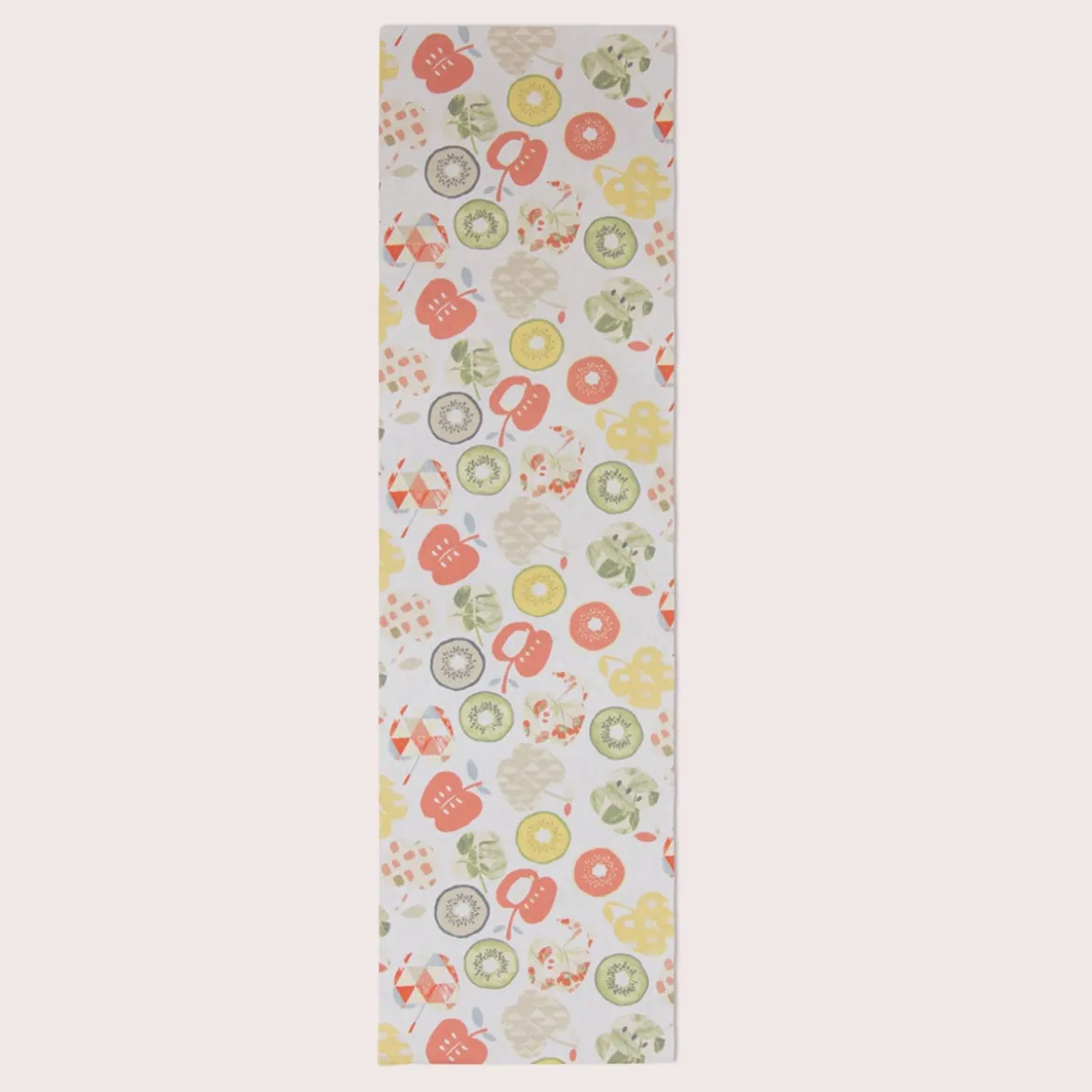 SCHÖNER LEBEN. Tischläufer Bramley Apfel Kiwi weiß rot grün beige 40x160cm