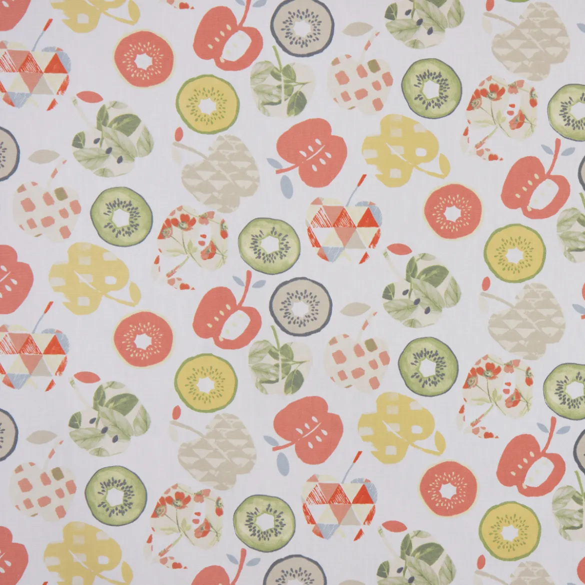 SCHÖNER LEBEN. Tischläufer Bramley Apfel Kiwi weiß rot grün beige 40x160cm