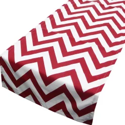 Schöner Leben Tischläufer Chevron Zacken breit weiß rot 40x160cm