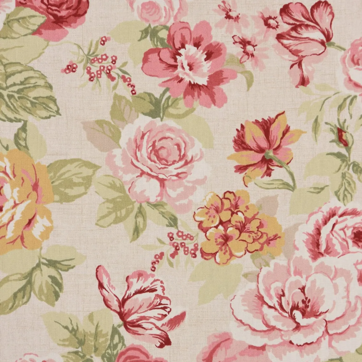 SCHÖNER LEBEN. Tischläufer Clarke & Clarke STUDIO G Blumen Rosen beige grün rot 40x160cm