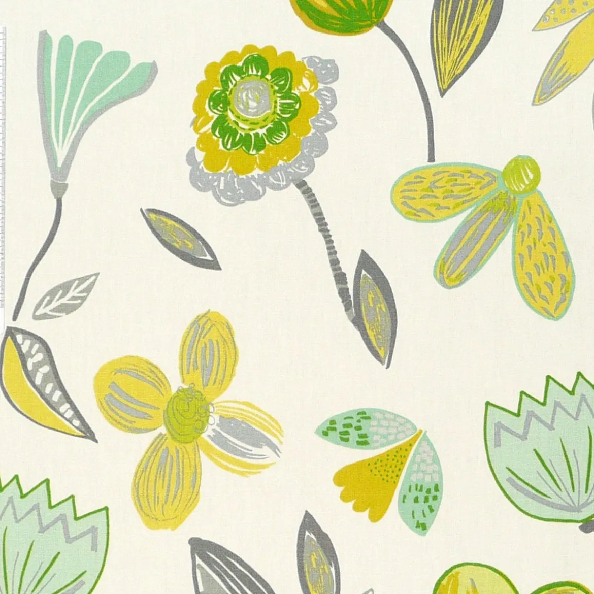 Schöner Leben Tischläufer Coconut Grove Lemonade Blumen grau grün gelb 40x160cm