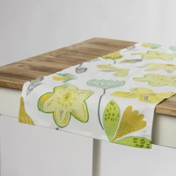 Schöner Leben Tischläufer Coconut Grove Lemonade Blumen grau grün gelb 40x160cm