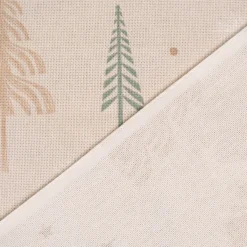 SCHÖNER LEBEN. Tischläufer Cold Forest Animals Bäume Waldtiere beige grün weiß 40x160cm