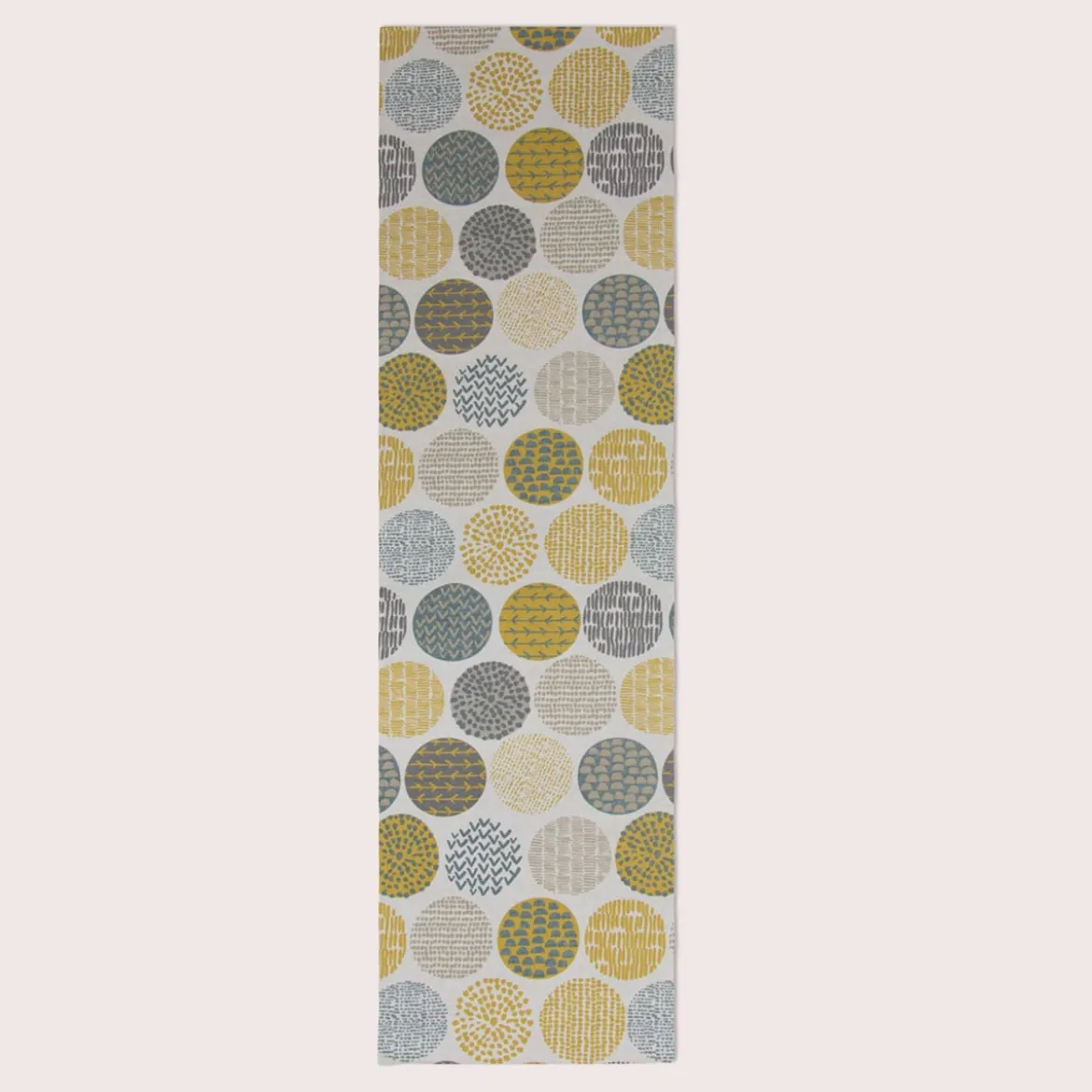 SCHÖNER LEBEN. Tischläufer creme Kreise in grau braun 40x160cm