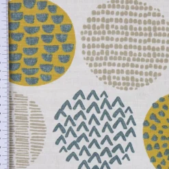 SCHÖNER LEBEN. Tischläufer creme Kreise in grau braun 40x160cm