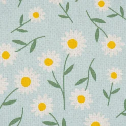 SCHÖNER LEBEN. Tischläufer Daisy Sweet Field Gänseblümchen Leinenlook hellblau oder natur weiß 40x160cm